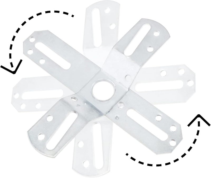 RTNLIT 4" Light Fixture Mounting Bracket, Universal Chandelier Crossbar 180 Rotation and Fixed, Cross-Shaped Lighting Parts with Screws and Nuts, 1 Pack - Image 4